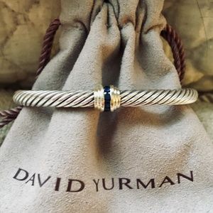 David Yurman Blue Sapphire Single Station Cuff